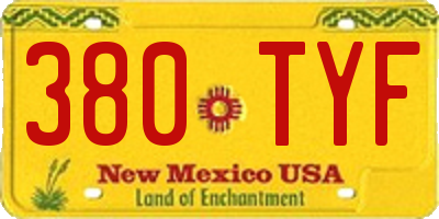 NM license plate 380TYF