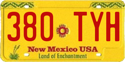 NM license plate 380TYH