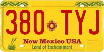 NM license plate 380TYJ