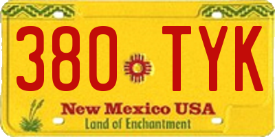 NM license plate 380TYK