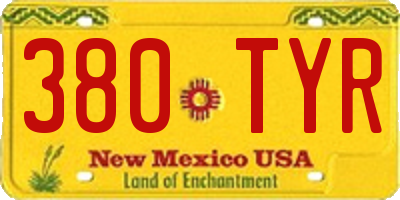 NM license plate 380TYR