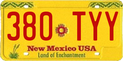 NM license plate 380TYY