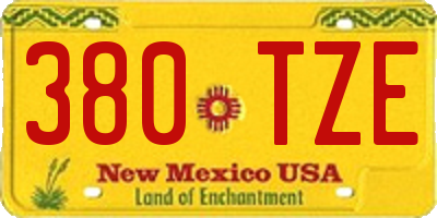 NM license plate 380TZE