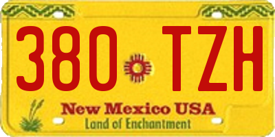 NM license plate 380TZH