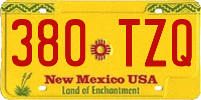 NM license plate 380TZQ
