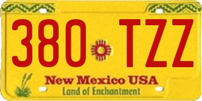 NM license plate 380TZZ