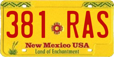 NM license plate 381RAS