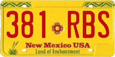 NM license plate 381RBS