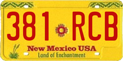 NM license plate 381RCB