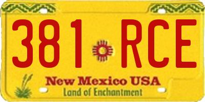 NM license plate 381RCE