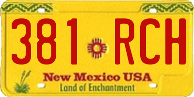 NM license plate 381RCH