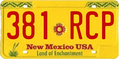 NM license plate 381RCP