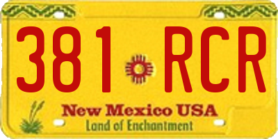 NM license plate 381RCR