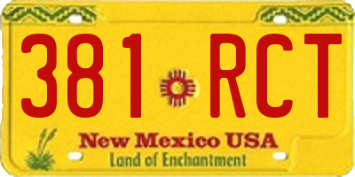 NM license plate 381RCT