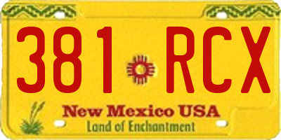 NM license plate 381RCX