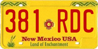 NM license plate 381RDC
