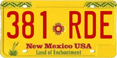 NM license plate 381RDE