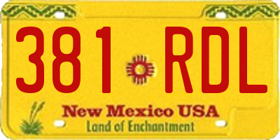 NM license plate 381RDL