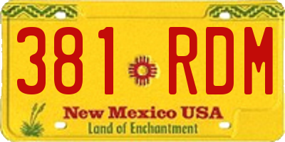 NM license plate 381RDM
