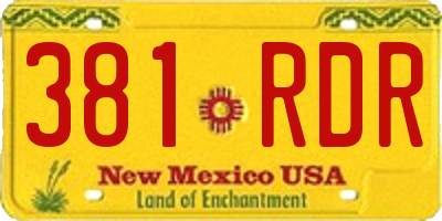 NM license plate 381RDR