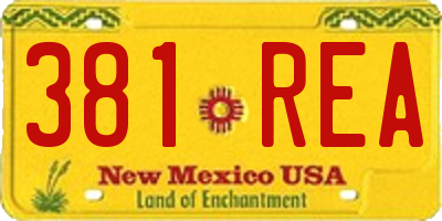 NM license plate 381REA