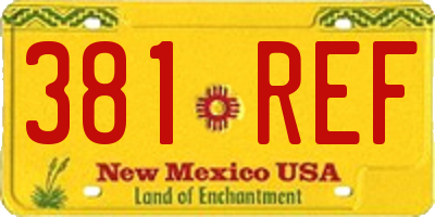 NM license plate 381REF