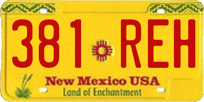 NM license plate 381REH