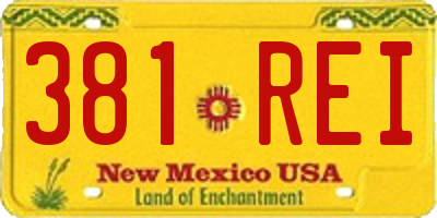 NM license plate 381REI