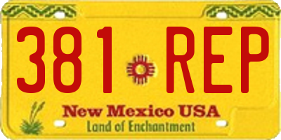 NM license plate 381REP