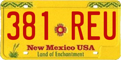 NM license plate 381REU