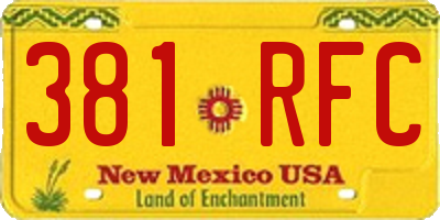 NM license plate 381RFC