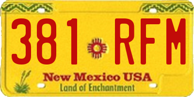 NM license plate 381RFM