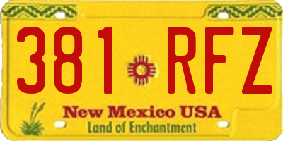 NM license plate 381RFZ