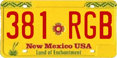 NM license plate 381RGB