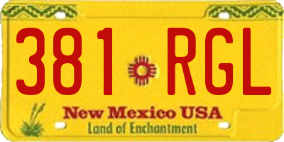 NM license plate 381RGL