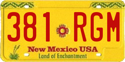 NM license plate 381RGM