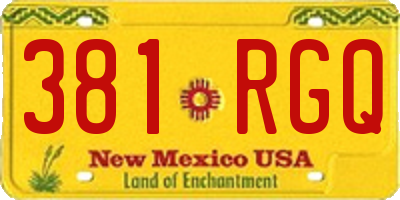 NM license plate 381RGQ