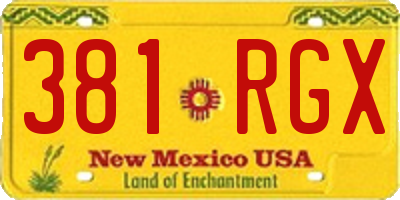 NM license plate 381RGX
