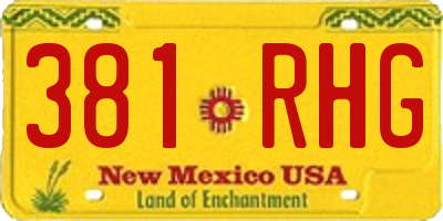 NM license plate 381RHG