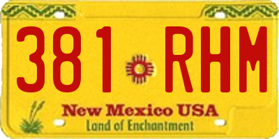 NM license plate 381RHM