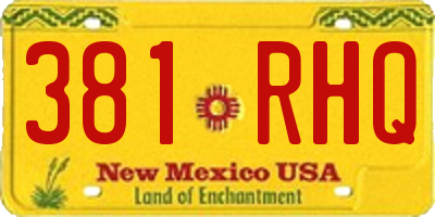 NM license plate 381RHQ