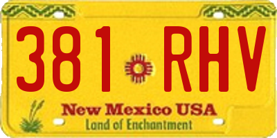 NM license plate 381RHV