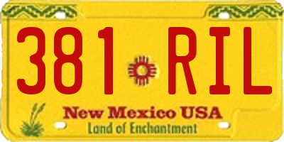 NM license plate 381RIL