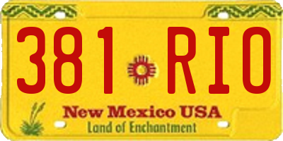 NM license plate 381RIO