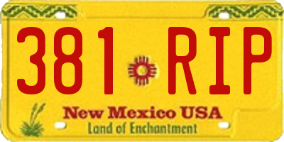 NM license plate 381RIP
