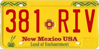 NM license plate 381RIV