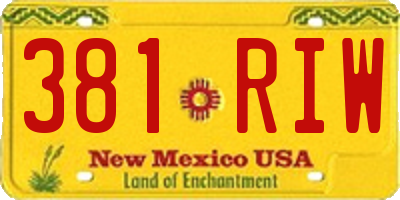 NM license plate 381RIW