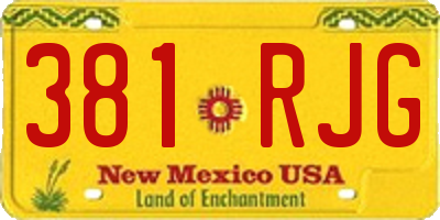 NM license plate 381RJG