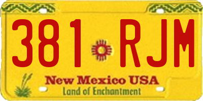 NM license plate 381RJM
