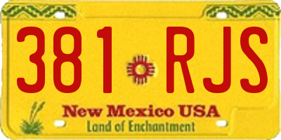 NM license plate 381RJS